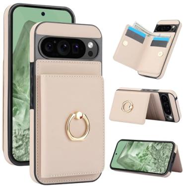 Imagem de Capa carteira para Google Pixel 10 Pro XL, capa flip de couro com 4 compartimentos para cartão e 1 compartimento para dinheiro, [bloqueio RFID] Capa protetora à prova de choque com suporte giratório