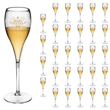 Imagem de Taça Espumante 120ml Boas Festas Brut Acrílico Premium 30pçs - NEOPLAS