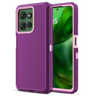 Imagem de Jiunai Capa para celular Moto G Power 2025 resistente a quedas de camada dupla sem tela resistente à poeira robusta fosca minimalista para Motorola G Power 2025 modelo masculino feminino vinho