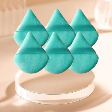 Imagem de Conjunto de 6 peças de pó triângulo macio, puffs de pó para rosto, esponjas de maquiagem para base, adequado para ferramentas de maquiagem cosmética líquida e creme (verde)