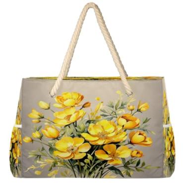 Imagem de hongjinglin Bolsa de praia grande, leve, dobrável, amor, autismo, colorida, bolsa de ombro para piscina, Cor 10, Large