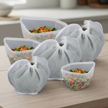 Imagem de MBAIYO Saco de 6 panos de queijo para coar, saco de leite de nozes reutilizável multiuso sacos de coar para cozinha coar bolinhos de aveia recheios saco de espremer leite aipo suco nozes saco