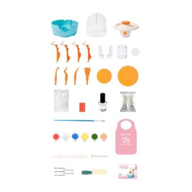 Imagem de Fancyes Mini conjunto de roda de cerâmica para crianças, pequena máquina de roda de com, artesanato, brinquedos, ferramentas de cerâmica para