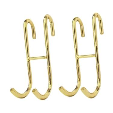 Imagem de WeiLaiKeQi 2x Ganchos para porta de chuveiro, cabideiro decorativo sem montagem, ganchos para pendurar, Ouro