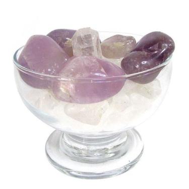 Imagem de Taça da Transmutação com Ametista, Ponta de Cristal e Sal Grosso 7cm -