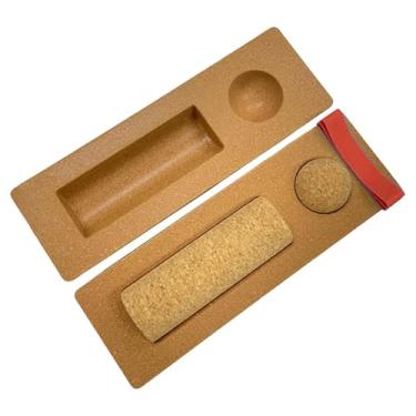 Imagem de harayaa Prancha de equilíbrio de cortiça para fortalecimento dos pés, rolo, faixa de resistência de bola de massagem premium para pilates e ioga.