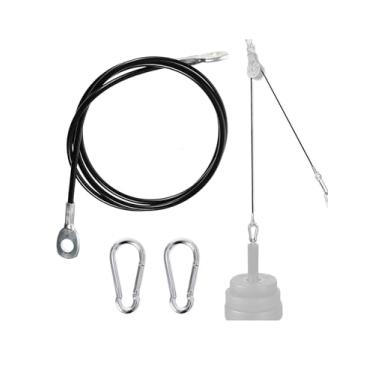 Imagem de Substituição de cabo de polia de fitness, corda de aço resistente para academia em casa, acessórios de máquina de cabo ajustável para pulldown LAT e treinamento de força (152 cm)