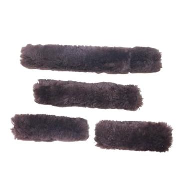 Imagem de predolo Conjunto de 4 para cabresto de cavalo, respiráveis ​​e decorativas, com protetor de focinheira para uso em reboques, festas, passeios diários no, Marrom