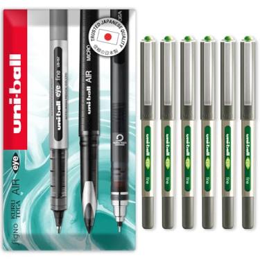 Imagem de Uni-Ball Eye – Canetas esferográficas UB-157 – Ponta de 0,7 mm – Verde claro – Pacote com 6