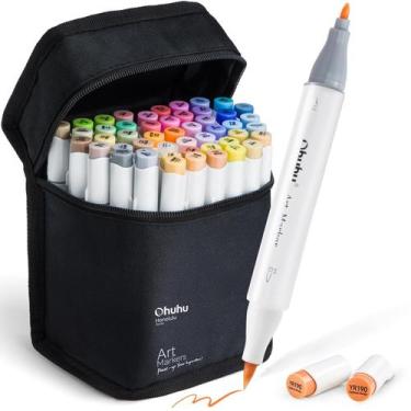 Imagem de Marcadores de arte Ohuhu Brush Tip Midtone 48 cores para adultos