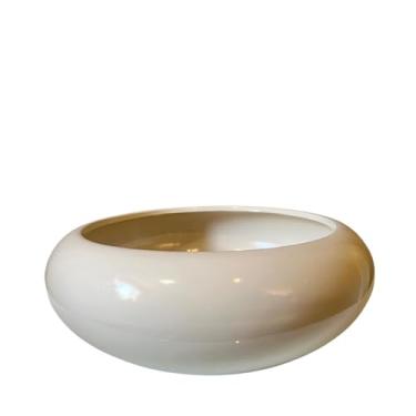 Imagem de Vaso cachepot de cerâmica bacia off white enfeite de mesa