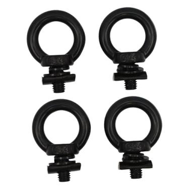 Imagem de Generic 4 parafusos de olhal para rack de teto, parafusos de ancoragem reforçados para fixação de cordas elásticas e ganchos de amarração, Preto