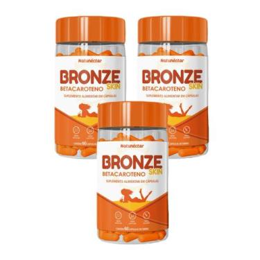 Imagem de 3x Bronze Skin- Betacaroteno- 60 Cápsulas 500mg - Natunéctar