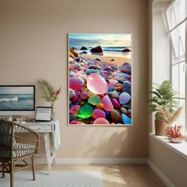 Imagem de Quadro Decorativo Vidros Marinhos Coloridos-70X50Cm - Quadros On-Line