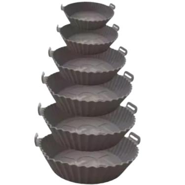 Imagem de KIT 6 FORMAS PARA AIR FRYER (UNIDADES COM TAMANHOS DIFERENTES E CORES SORTIDAS CONFORME ESTOQUE)