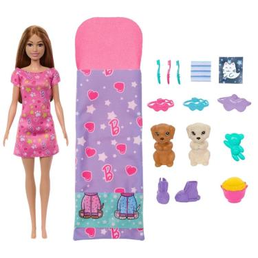 Imagem de Boneca Barbie Conjunto Festa do Pijama com Cachorrinho - Mattel 