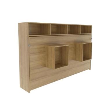 Imagem de Cama Articulada Horizontal 94,5x195,8x121,6cm Solteiro Nichos Amêndoa 