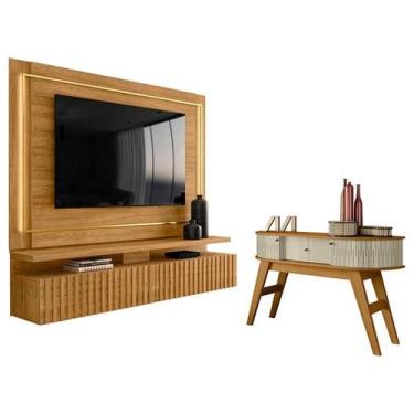 Imagem de Estante Home Theater Suspenso Gaia com Aparador Estoril Cumaru Opala  