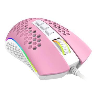 Imagem de MOUSE GAMER REDRAGON STORM RGB ROSA COM BRANCO