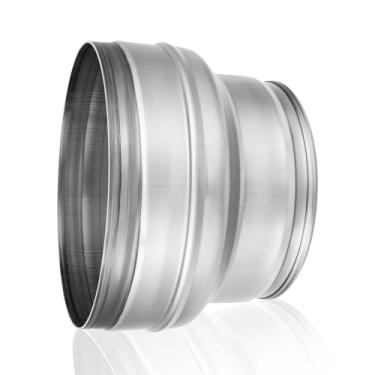 Imagem de Redutor de duto redondo de 15 a 12,7 cm, encaixe de tubo de aço galvanizado, adaptador de ventilação HVAC para ventiladores de banheiro, exaustores, saídas de secador