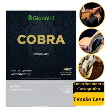 Imagem de Encordoamento P/ Cavaco / Cavaquinho Giannini Cobra Leve GESCL (.010  