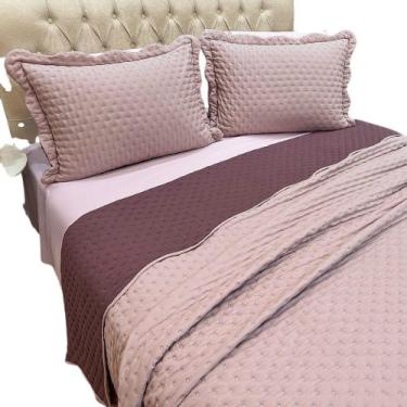 Imagem de Cobre Leito Solteiro Vitoria Dupla face 2pç 100% Poliéster - Malva - L