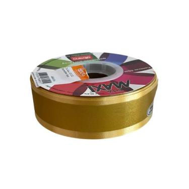Imagem de Fita Decorada 32x50 M Albano Para Laços, Ouro 3d