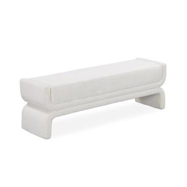 Imagem de Banco de cabeceira para quarto, banco de cabeceira, banco de cabeceira, simples, formato especial, sala de estar, banco longo, banco de troca de sapatos para casa, banco de cabeceira (branco, médio)