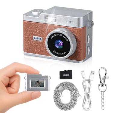 Imagem de Câmera digital mini chaveiro retrô, câmera minúscula ultracompacta com vídeo 1080p, tela de 2,4 cm, bateria de longa duração, gravador de vídeo de bolso para viagens, vlogging diário, aniversário