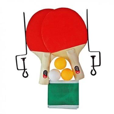 Imagem de Kit Tênis De Mesa Raquetes Bolinhas Rede Suporte Ping Pong