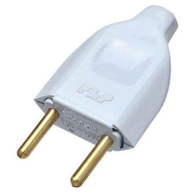 Imagem de Kit 50 Plugue Pino Macho 2P 10A Oco Cinza