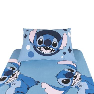 Imagem de Jogo de Cama Infantil Lilo & Stitch Disney Solteiro 2 Peças Lençol com Elástico e Fronha