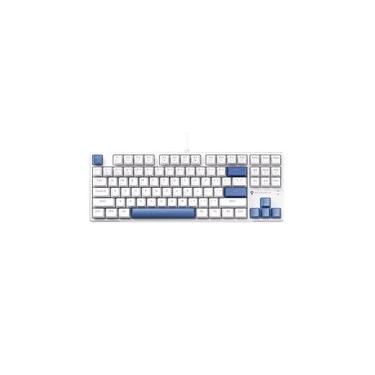 Imagem de Teclado Mecânico Gamer Machenike K500B-B87 RGB, Switch RED, Layout 80%, Usb-C, Abnt2, Branco E Azul - REF JJ02GZ009