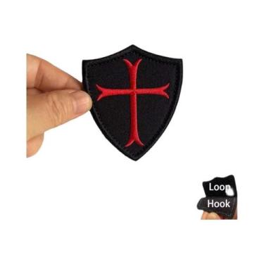 Imagem de Patch De Moral Tático Militar Bordado De Cavaleiros Templários De Jeru