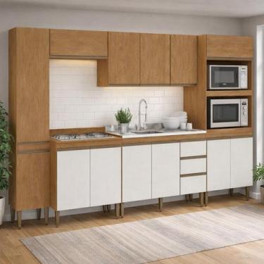 Imagem de Armário de Cozinha Completa Modulada 6 peças 3,20m Essenza Móvel na Ca