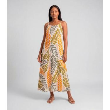 Imagem de Vestido Midi Com Alças Finas Infinita Cor Bege, G, Bege