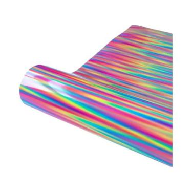 Imagem de Vinil Termocolante TPU/PU Com Listras Neon E Estrelas Em Cores Sortida