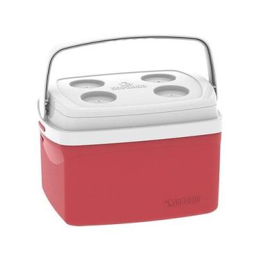 Imagem de Caixa Térmica Cooler 12L Vermelha com Alça Soprano