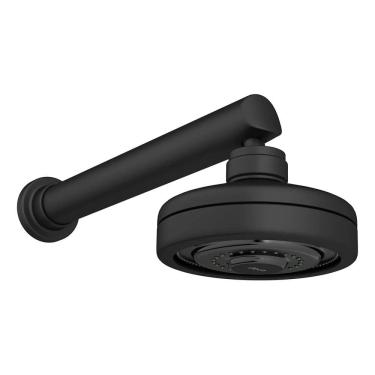 Imagem de Ducha Redonda Preta Fosca De Parede Turbo Jato - Deca Preto