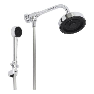 Imagem de Ducha Redonda Cromada De Parede Com Chuveirinho Acqua - Deca Prateado