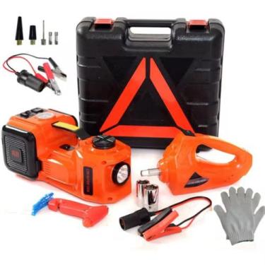 Imagem de Kit 3 em 1 Macaco Elétrico 12V 5 Ton Bomba de Ar Chave de Impacto Mart