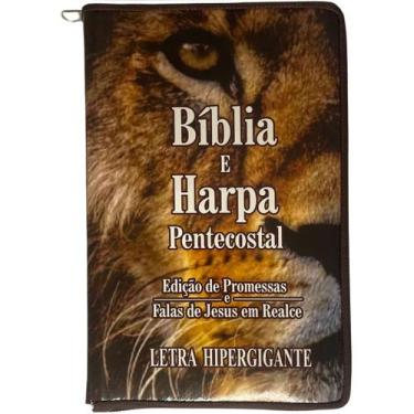 Imagem de Bíblia e Harpa Pentecostal - Letra HiperGigante - com Zíper, Lilás