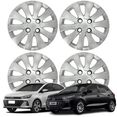 Imagem de Jogo Calota Aro 14 Hyundai HB20 2014/2015 Cubo Baixo Prata 185CB-PTA-U