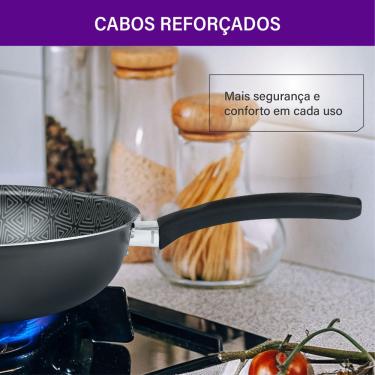Imagem de Frigideira Wok Rochedo Facilita Cinza 28cm