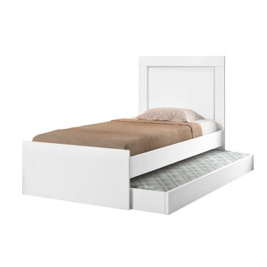 Imagem de Bicama Bibox Luara Solteiro com Auxiliar para Dormitório e Quarto Casa Apartamento - Branco