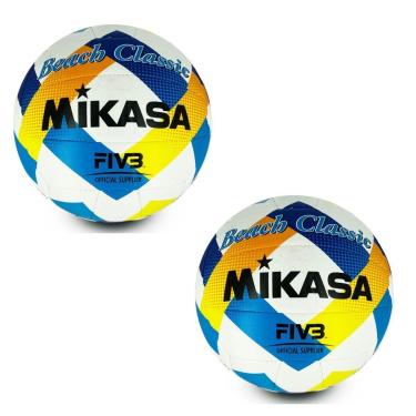 Imagem de Kit 02 Bola de Vôlei de Praia Mikasa BV543-Y Aprovada FIVB Costurada-Masculino