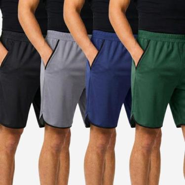 Imagem de Kit 4 Shorts Bermuda Masculina Dry Fit Esportiva Leve com Bolsos Acade