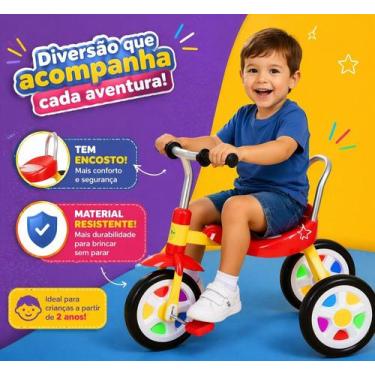 Imagem de Triciclo Infantil Com Pedal e encosto de segurança - UNITOYS