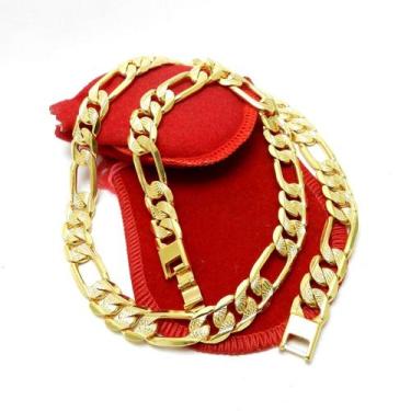 Imagem de Corrente Masculina 53cm 1cm Largura Folheada Ouro 18K CR158 - WNBIJOUT