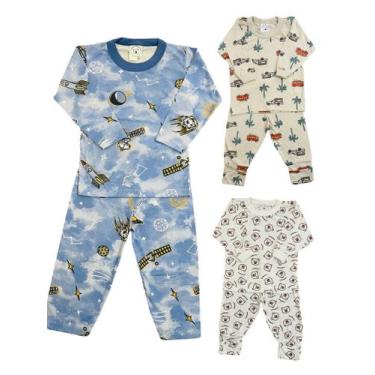 Imagem de Pijama Frio Inverno100% Algodão Infantil Bebê PMG 123 Masculino Menino